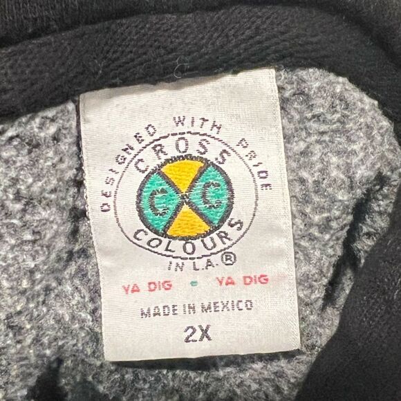 Vintage Cross Colours Graffiti Pullover Hoodie - Picture 5 of 6